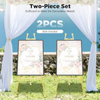 2pcs Wedding Welcome Sign Holder Portable Easel Display Stand for Poster Gold Metal Party Sign Stand Background Decor Tall Floor Easel Frame for Photo Reception Board Birthday Baby Bridal Shower Graduation (46.5''H) - Image 2