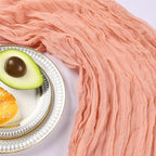 12 Pack 10Ft Peach Cheesecloth Table Runner 23 x 120 Inch - Image 5