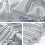 leegleri 40x10ft Thick Silver Glitter Backdrop Curtain Panels for Parties, Wrinkle Free Sequin Sparking Photo Backdrop Drapes, 8 Panels 5x10ft Shimmer Back Drop Cloth for Wedding Birthday Photography - Image 3