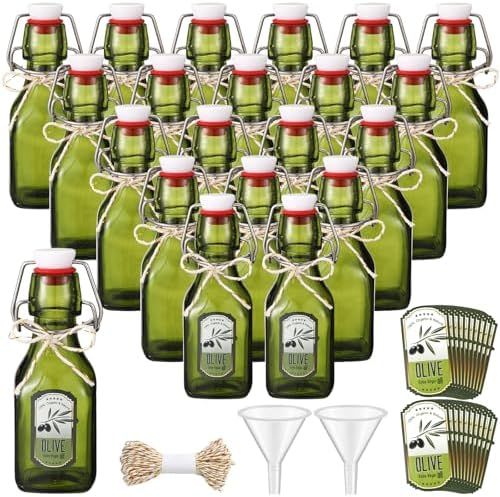 Queekay 20 Pack Mini Swing Top Glass Bottles by Queekay