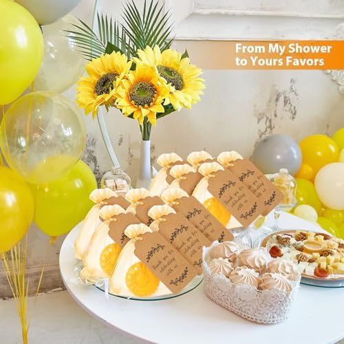 Demissle 100 Sets Wedding Party Favors Sunflower Soap Favors for Guests with Thank You Tag Gift Pouches Sunflower Party Supplies for Adults Return Gift Bridal Shower Baby Shower Decorations - Image 5