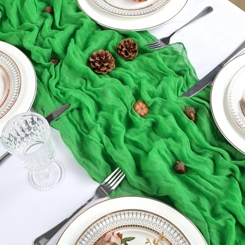 16 Pack 23 x 120 Inch Green Table Runner 10Ft Cheesecloth - Image 4