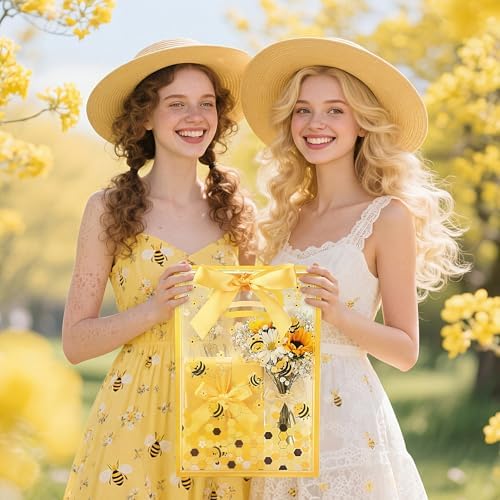 Capoda 24 Pack Bee Gift Bags with Handles Reusable Plastic Honeycomb Party Favor Bag Honeycomb Goodie Bag for Mommy to Bee Baby Shower Birthday Spring Summer Party Supplies 2026 Treat Bags Bulk - Image 6