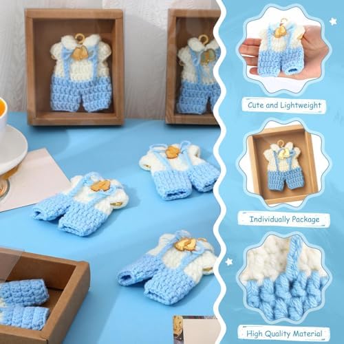 LemonRoad 15 Pcs Baby Shower Favors for Boy or Girl Baby Shower Prizes for Guests Sweater Refrigerator Magnet with Box Coat Hangers Acrylic Feet for Thank You Gifts Gender Reveal Baptism Party(Blue) - Image 3