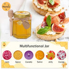 Aliggbent 70 Pack Honey Jars, 3oz Hexagon Glass with Dippers - Image 5