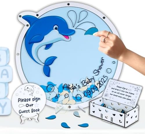 Baby Shower Guest Book Alternative Dolphin Drop Box Under the Sea Theme by GIFTSH0PBYHELEN