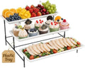Lifewit 3 Tier Serving Tray for Party, Plastic Tiered Food Serving Platters by Lifewit