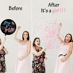 Gender Reveal Decorations, Baby Shower Party Supplies 124 Pieces Paper Plates, Cups, Napkins, Tablecloths, Black Balloon, Banner, Tableware Set Disposable Dinneware - Image 5