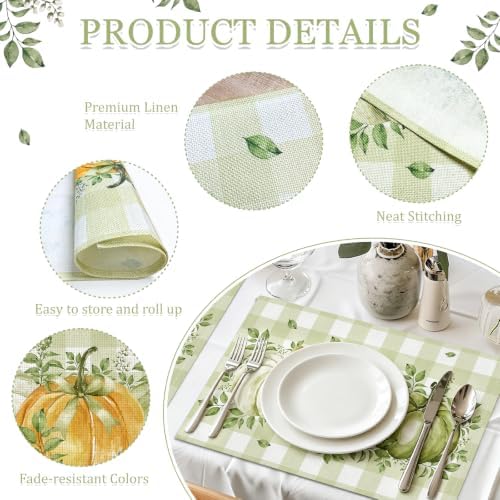 MEHOFOND Fall Pumpkin Baby Shower Backdrop Balloon Arch Kit, with 100 Pack napkins, Fall Pumpkin Placemats Set of 4 - Image 5