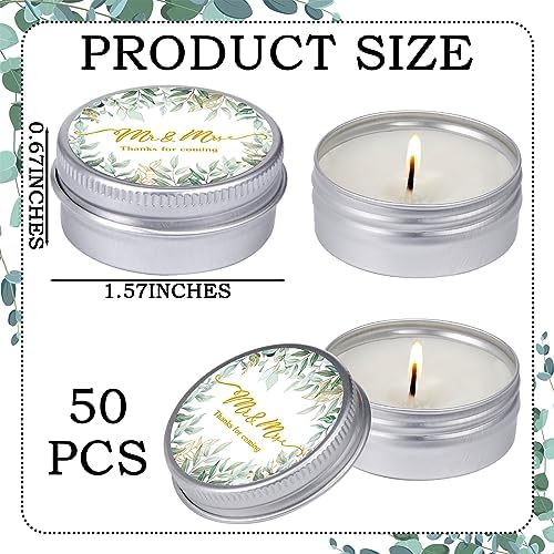 MTLEE 50 Pcs Wedding Candles Gift Favors for Guests 1 oz, Mr and Mrs - Image 4
