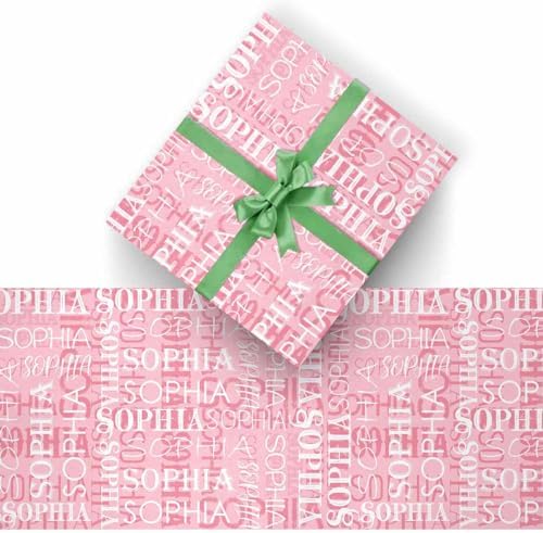 AOFUN Personalized Birthday Gifts Fashion Birthday Gift for Mother Father Day Birthday Christmas Day Custom Wrapping Paper for Boys Girls Men Women 3 Rolls 58" x 23" - Image 2