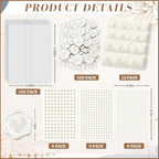 Wedding Invitation Kit, 100 Sets Pre-Folded Vellum Jackets for 5x7 Invites Ribbon Wax Seal Stickers Decorative Pearl Stickers for DIY Wedding Invitations Accessories - Image 2