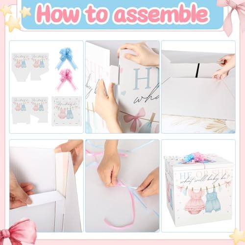 AmazingSpark 28in Giant Gender Reveal Gift Box Kit, Baby Clothes - Image 3