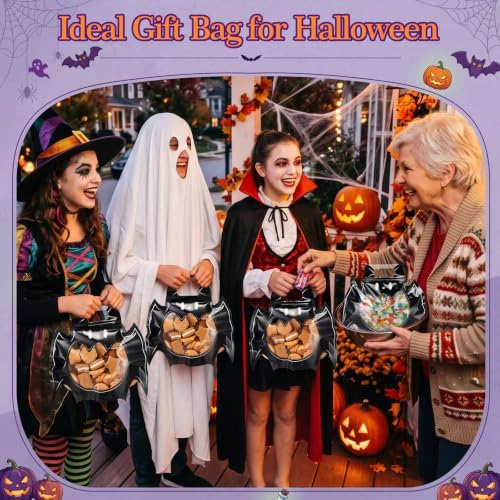 Qinyoung 50 Pcs Halloween Bat Gift Plastic Bags - Image 4