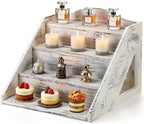 Jetec 4 Tier Wood Retail Cupcake Display Stands, Retro White by Jetec