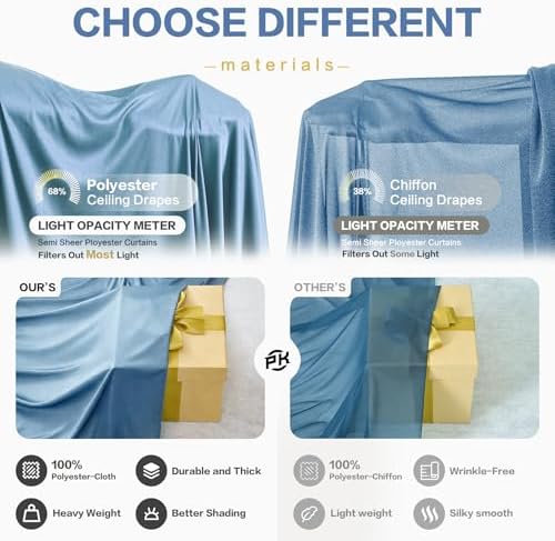 10ft×15ft Dusty Blue Backdrop Curtain for Wedding Parties - Image 5