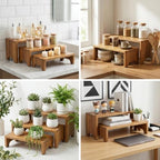 ZUJJAFY Set of 3, Acacia Wood Risers Display Stands, Cupcake Stand Decorative Display Risers for Food Desserts, Tiered Wooden Riser Display Stands for Vendor Events, Party, Wedding - Image 7