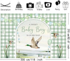 MEHOFOND 10x7ft Mallard Duck Baby Shower Backdrop Duck Hunting Boy Baby Shower Party Decorations a Sweet Baby Boy is on his Way Photography Background It's a Boy Party Supplies Photo Booth Props - Image 3