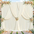32ftx10ft Wrinkle Free Ivory Backdrop Curtain - 10 Feet Photography Backdrop Drapes, Silky Polyester Back Drop Cloth for Wedding Baby Shower Balloon Arch Background by Unknown