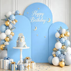 Wedding Arch Cover Set of 3 Spandex Fitted Arch Covers Stretchy Backdrop Chiara Backdrop Stand Cover 4ft 5ft 6ft Balloon Arch Cover Light Blue Arch Frame Cover for Baby Shower Birthday Party Decor - Image 3