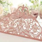 25Pcs Tri-Fold Glitter Wedding Invitations with RSVP Cards and Envelopes - Image 4