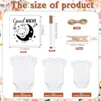 Panitay 126 Pcs Baby Shower DIY Bodysuit Set Bib 25 Blank White Newborn Bodysuit 25 Stencils 24 Marker 1 Sign 50 Pins(Floral) - Image 4