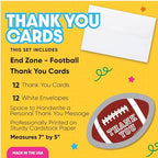 Big Dot of Happiness End Zone - Football - Shaped - Baby Shower or Birthday Party Thank You Note Cards with Envelopes - Set of 12 (Pack of 2) - Image 2