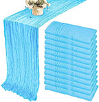 35x120 Inch Baby Blue Cheesecloth Table Runner Baby Shower Birthday Decor by Fivenl