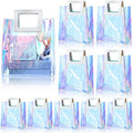 Cindeer 20 Pack Iridescent Beach Bag with Handles Iridescent Gift Bags Holographic Tote Bag Goodie Clear PVC Gift Wrap for Party Birthday Wedding Baby Shower Bridal Party Favor(11 x 10 x 6 Inch) by Cindeer