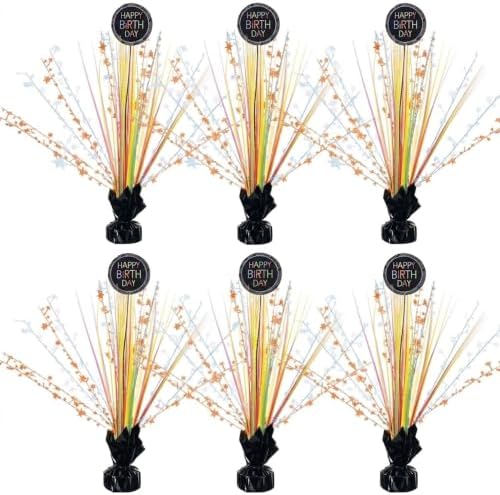 Exquisite Neon Birthday Spray Centerpieces 6 Pack, 18 Inch Decor by Exquisite
