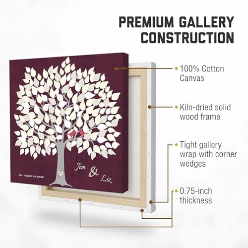 MuralMax Personalized Wedding Signing Tree Canvas Guest Book Wall Art - Image 6