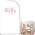 We Can Bearly Wait Brown Arch Cover for Baby Shower Party Decor,Elastic Spandex (G2358X,3.3x6.6ft (100x200cm)) by AOSTO