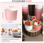 Havawish 250 Pcs Pink Baking Cups 2.4 Inch Paper Cupcake Liners - Image 3