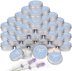 MTLEE 50 Pcs Blue Floral Thank You Candles Baby Shower Wedding Favors by MTLEE