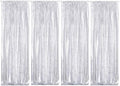 Poise3EHome Silver Sequin Backdrop Curtains,4 Panels 2FTx8FT Glitter Background for Party Birthday Party Baby Shower Wedding Christmas Thanksgiving Halloween Holiday Festival Decor by Poise3EHome