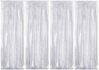Poise3EHome Silver Sequin Backdrop Curtains,4 Panels 2FTx8FT Glitter Background for Party Birthday Party Baby Shower Wedding Christmas Thanksgiving Halloween Holiday Festival Decor by Poise3EHome