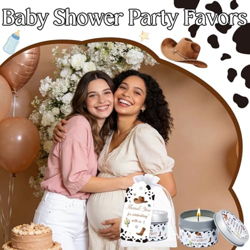 50Set Baby Shower Candle Party Favors Western Cowboy Lavender Scented Candles Bulk Favors for Guests Girl Boy Baby Shower Gender Reveal Party Gifts (Cowboy) - Image 3