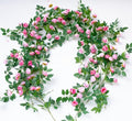 2PCS x 6FT Rose Garland Artificial Flower Vine for Home Decor, Pink by zhixinyue