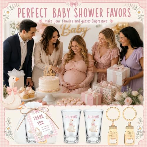 Vesici 25 Set/150Pcs Silly Goose Baby Shower Party Favors, It's A Girl - Image 6