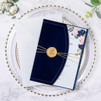 ponatia Navy Blue Velvet 5x7 Wedding Invitation Envelopes Sleeves - Image 2
