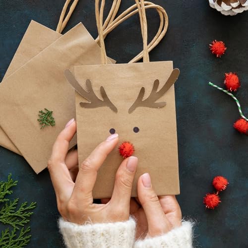 SPERPAND 150Pcs Small Gift Bags - 6.5" Brown Paper Bag Kraft Gift Bags for Birthday, Baby Shower, Christmas, Wedding, Party Favor Bag - Image 5
