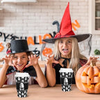 Whaline 50Pcs 16Oz Halloween Disposable Coffee Cups with Lids and Sleeves Spooky Foil Silver Ghost Boo Paper Drinking Cup for Trick or Treat Birthday Party Supplies - Image 5