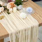 12 Pack Cheesecloth Table Runner 35 x 120 inch Long Boho Cheese Cloth Gauze Table Runners Cream Semi Sheer Table Runner for Wedding Decor, Bridal Shower, Birthday Party (Ivory) - Image 6