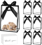 GAWBYET 24 Pcs Clear Plastic Gift Bags with Handles,Black by Unknown