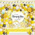 Party Inspo Bee Baby Shower Decorations, Honey Bee Baby Shower Supplies, A Little Honey Bee is On The Way Decorations Backdrop Balloon Banner Tablecloth Cake Topper Plates Napkins Forks Yellow 203PCs by Unknown