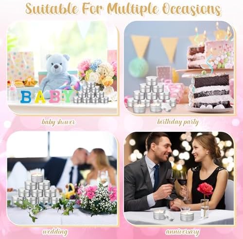 Conelist 24 Pcs Mini Candle Tins with Lids, Party Favors DIY Tealight Bulk - Image 6