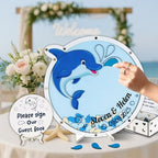 Dolphin Guest Book Alternative Drop Box Frame, Personalized Beach Wedding - Image 2