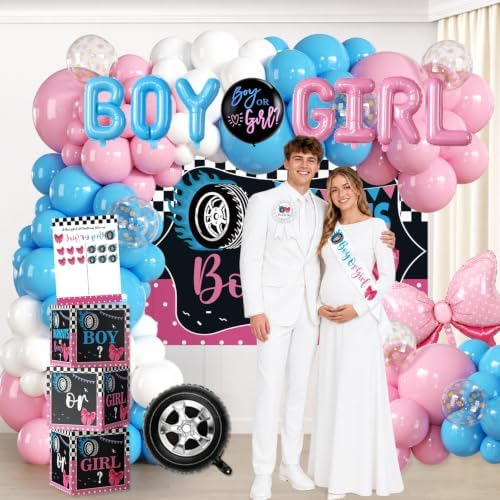 142pcs Burnouts or Bows Gender Reveal Decorations, One-stop Set - Image 4
