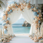 Wokceer Ivory Backdrop Curtain for Parties Backdrop Drapes, 3Pack 10x10FT - Image 6