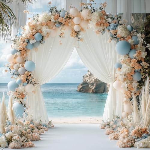 Wokceer Ivory Backdrop Curtain for Parties Backdrop Drapes, 3Pack 10x10FT - Image 6